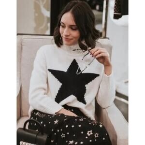 Kate Spade Broome Street White Cableknit Knit Sweater w/ Button Neck M